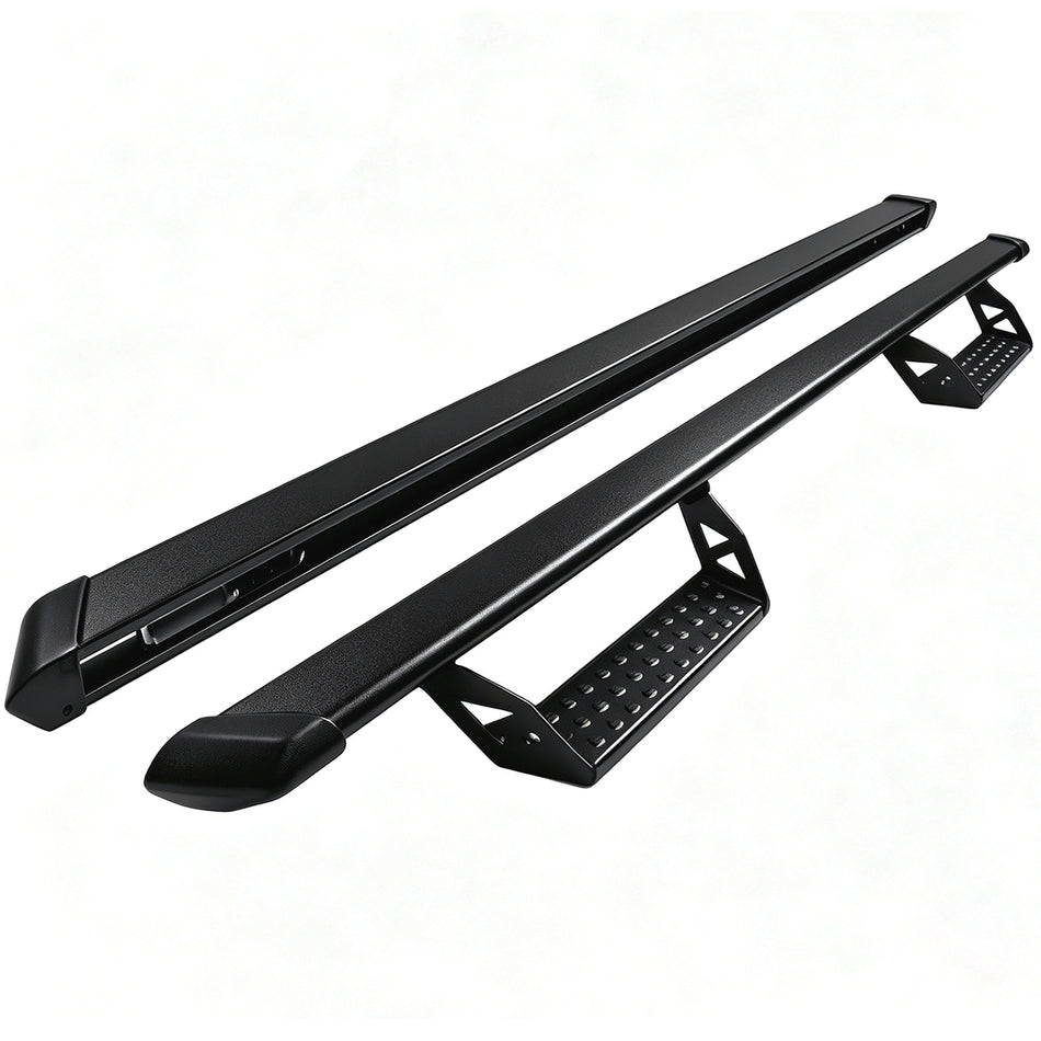 2007-2013 GMC Sierra Denali Crew Cab Black Drop-Step Nerf Bars
