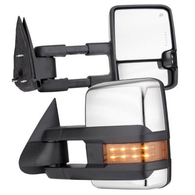 Chevy Silverado 1500HD 2003-2006 Chrome Towing Mirrors LED Lights Power Heated