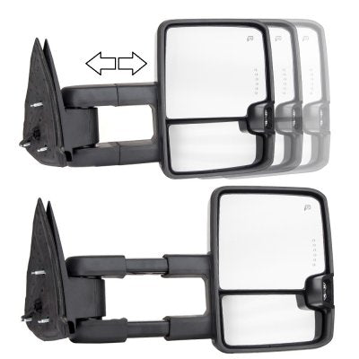 GMC Sierra 2007-2013 Chrome Towing Mirrors Smoked LED Lights Power Heated