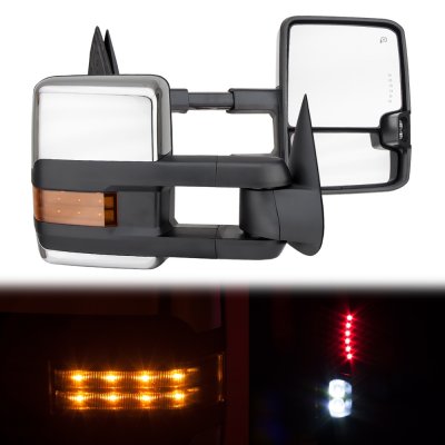 GMC Sierra 3500 1988-1998 Chrome Power Towing Mirrors LED Lights