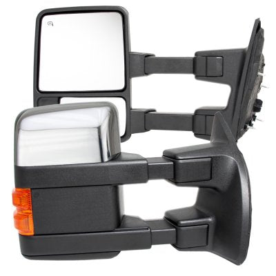 Ford F350 Super Duty 2008-2016 Chrome Towing Mirrors Power Heated LED Signal Lights