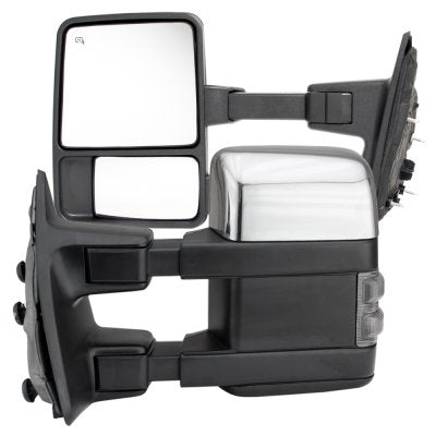 Ford F350 Super Duty 2003-2007 Chrome Towing Mirrors Power Heated Smoked LED Signal Lights