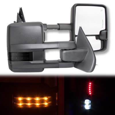Chevy Silverado 3500HD 2015-2019 Towing Mirrors Smoked LED Lights Power Heated