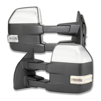 Ford F350 Super Duty 1999-2002 Chrome Towing Mirrors LED DRL Lights Power Heated