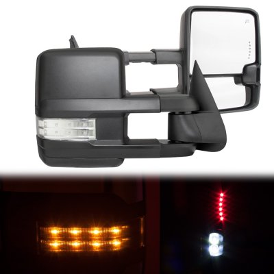 Chevy 3500 Pickup 1988-1998 Power Towing Mirrors Clear LED Lights