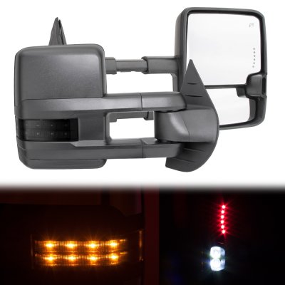 Chevy 1500 Pickup 1988-1998 Power Towing Mirrors Smoked LED Lights