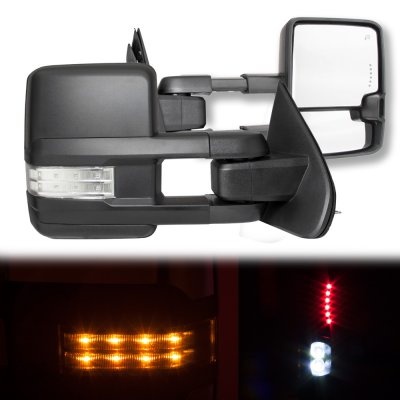 Chevy Silverado 2014-2018 Towing Mirrors Clear LED Lights Power Heated