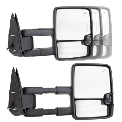 GMC Sierra 2003-2006 Chrome Towing Mirrors Clear LED Lights Power Heated