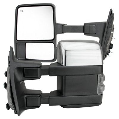 Ford F350 Super Duty 2008-2016 Chrome Towing Mirrors Power Heated Smoked LED Signal
