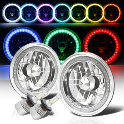 Jeep Wrangler 1997-2006 Color SMD LED Headlights Kit Remote