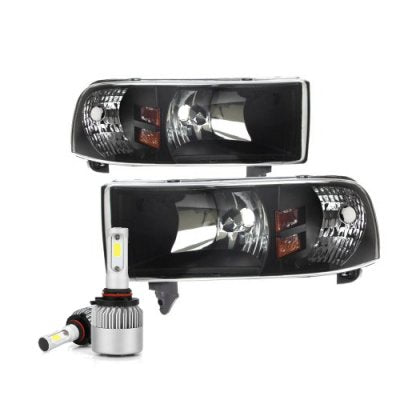 Dodge Ram 3500 1994-2002 Black Headlights LED Bulbs Kit