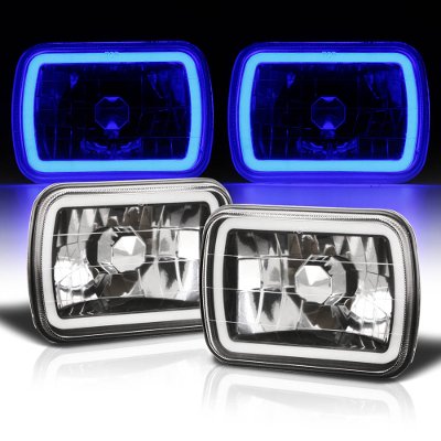 Acura Integra 1986-1989 Black Blue Halo Tube Sealed Beam Headlight Conversion