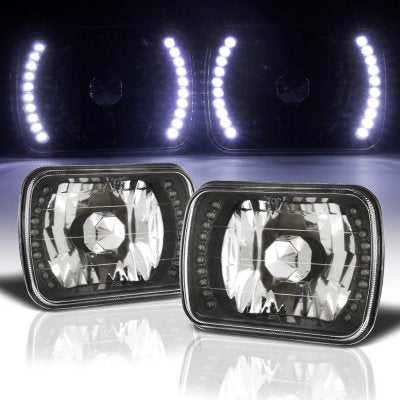 Honda Accord 1986-1989 White LED Black Chrome Sealed Beam Headlight Conversion