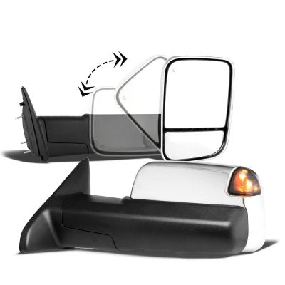 Dodge Ram 1500 2009-2018 Chrome Power Heated Towing Mirrors Smoked Signal Lights Temp Sensor