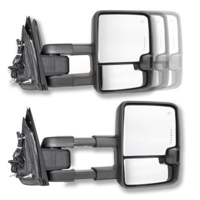 Chevy Silverado 2500HD Diesel 2015-2019 Chrome Towing Mirrors LED Lights Power Heated