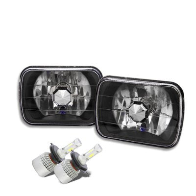Chevy Suburban 1981-1999 Black Chrome LED Headlights Conversion Kit