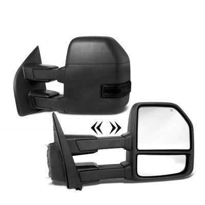 Ford F250 Super Duty 2017-2022 Power Heated Towing Mirrors Smoked LED Signal