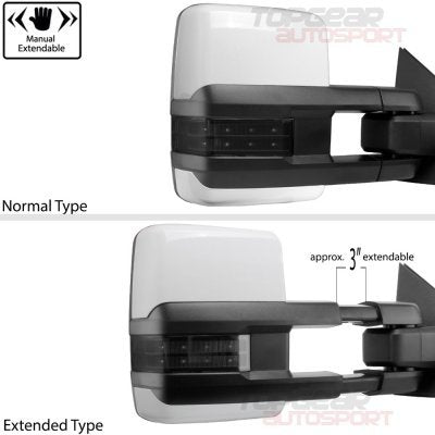 Toyota Tundra 2014-2021 White Towing Mirrors Smoked LED Power Heated