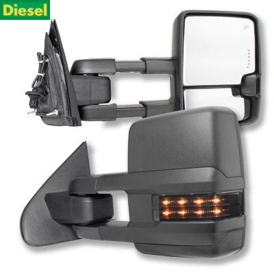 GMC Sierra 2500HD Diesel 2015-2019 Towing Mirrors Smoked LED Lights Power Heated