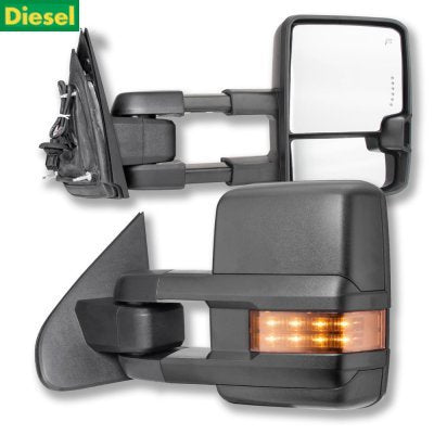 Chevy Silverado 3500HD Diesel 2015-2019 Towing Mirrors LED Lights Power Heated