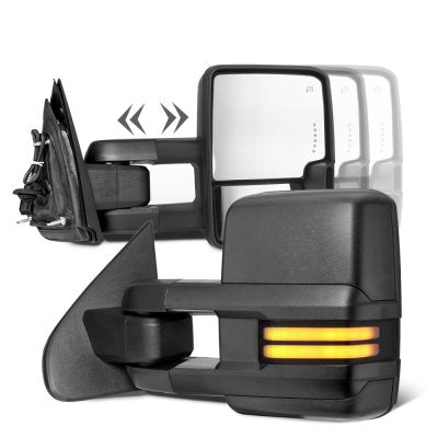 GMC Sierra 2500HD Diesel 2015-2019 Towing Mirrors Smoked LED DRL Power Heated