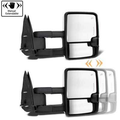 GMC Yukon XL Denali 2007-2014 White Towing Mirrors Smoked LED DRL Power Heated