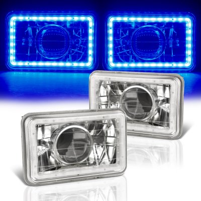 Lincoln Town Car 1986-1989 Blue LED Halo Sealed Beam Projector Headlight Conversion