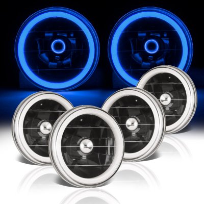 Buick Riviera 1963-1974 Blue Halo Tube Black Sealed Beam Headlight Conversion