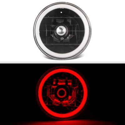 Buick Electra 1974-1975 Red Halo Tube Black Sealed Beam Headlight Conversion