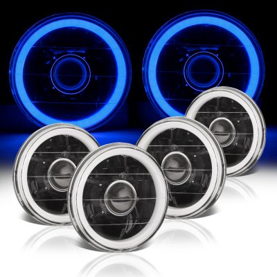 Toyota Celica 1971-1979 Blue Halo Tube Black Sealed Beam Projector Headlight Conversion