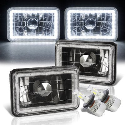 Chevy Cavalier 1984-1987 LED Halo Black LED Headlights Conversion Kit