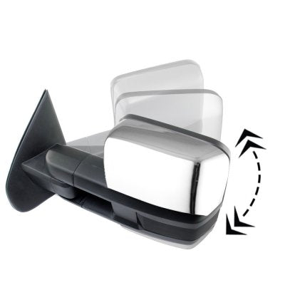 Chevy Silverado 2500HD 2015-2019 Chrome Power Folding Towing Mirrors Smoked LED DRL Lights