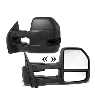 Ford F150 2015-2020 Towing Mirrors Power Heated Smoked LED Signal Puddle Lights 8 Pins