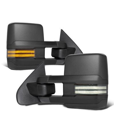 Chevy Silverado 2014-2018 Tow Mirrors Smoked Switchback LED DRL Sequential Signal