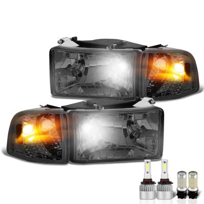Dodge Ram 2500 1994-2002 Smoked LED Headlight Bulbs Set Complete Kit