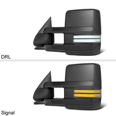 Chevy Silverado 1999-2002 Tow Mirrors Switchback LED DRL Sequential Signal