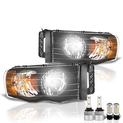 Dodge Ram 3500 2003-2005 Black LED Headlight Bulbs Set Complete Kit