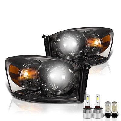 Dodge Ram 2500 2006-2009 Smoked LED Headlight Bulbs Set Complete Kit