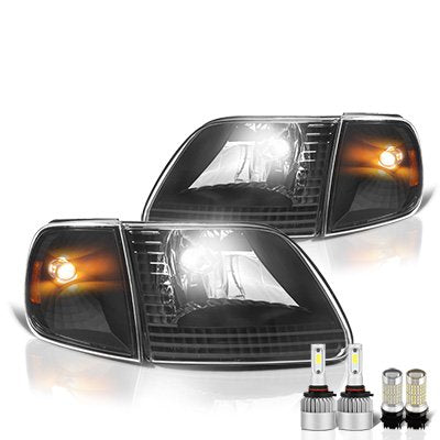 Ford Expedition 1997-2002 Black LED Headlight Bulbs Set Complete Kit