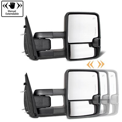 Dodge Ram 1500 2009-2018 Chrome Tow Mirrors Smoked LED DRL Power Heated