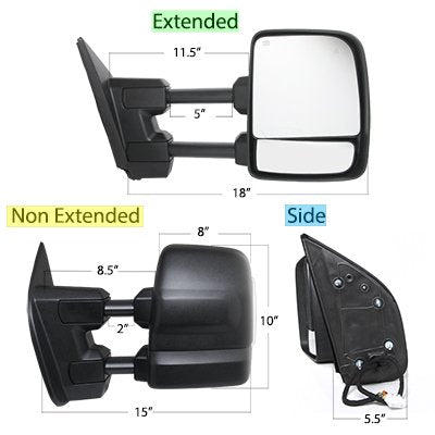 Nissan Titan 2016-2024 Towing Mirrors Power Heated LED Signal Puddle Lights