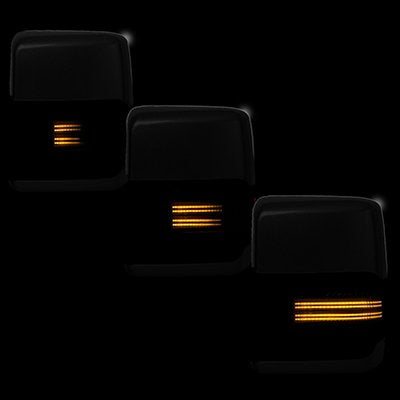 Chevy Silverado 3500HD 2015-2019 White Power Folding Tow Mirrors Smoked Switchback LED DRL Sequential Signal