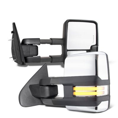 Dodge Ram 1500 2009-2018 Chrome Tow Mirrors Clear LED DRL Power Heated