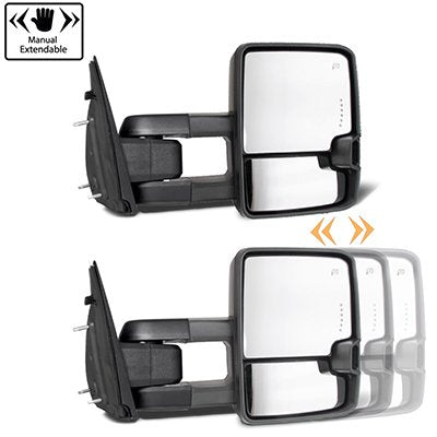 Dodge Ram 1500 2009-2018 Chrome Tow Mirrors Clear LED DRL Power Heated