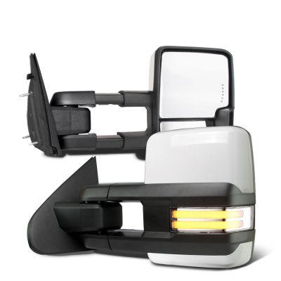 Dodge Ram 2500 2010-2018 White Tow Mirrors Clear LED DRL Power Heated