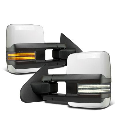 Dodge Ram 3500 2010-2018 White Tow Mirrors Smoked Switchback LED DRL Sequential Signal