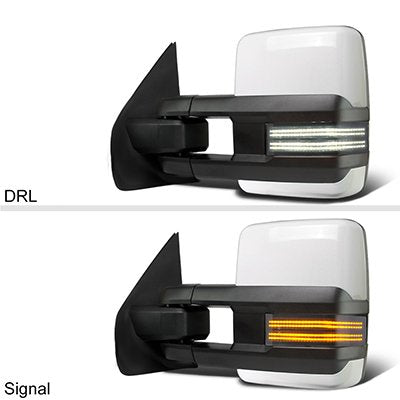 Dodge Ram 1500 2009-2018 White Tow Mirrors Smoked Switchback LED DRL Sequential Signal