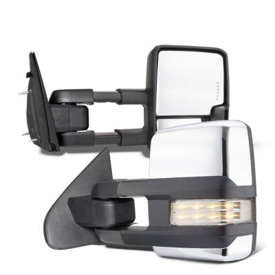 Dodge Ram 3500 2010-2018 Chrome Tow Mirrors Clear LED Lights Power Heated
