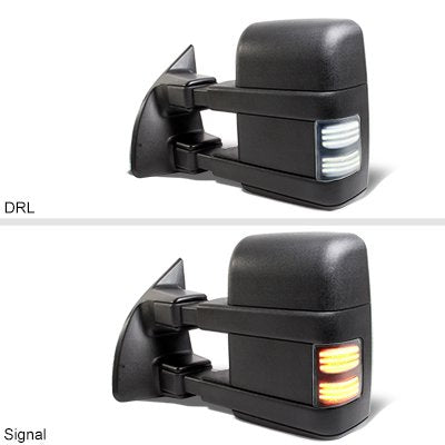 Ford F250 Super Duty 1999-2002 Tow Mirrors Smoked Switchback LED Sequential Signal