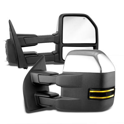 Ford F150 2015-2020 Chrome Towing Mirrors Power Heated Smoked LED Signal Puddle Lights